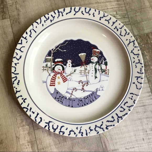 Let It Snow! Snowman plate - Picture 1 of 4